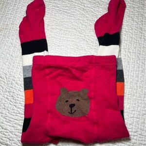GAP Kids girls knit tights, striped legs, bear butt Grippy foot Ages 2-3 years